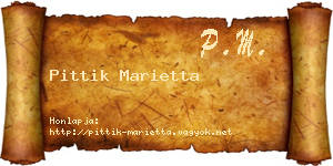 Pittik Marietta névjegykártya